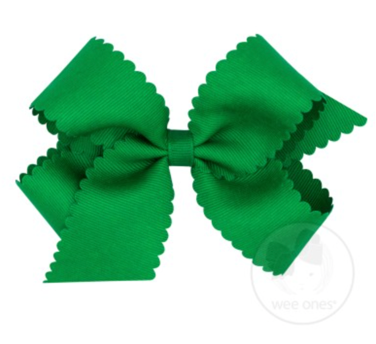 King Scalloped Edge Grosgrain Bow