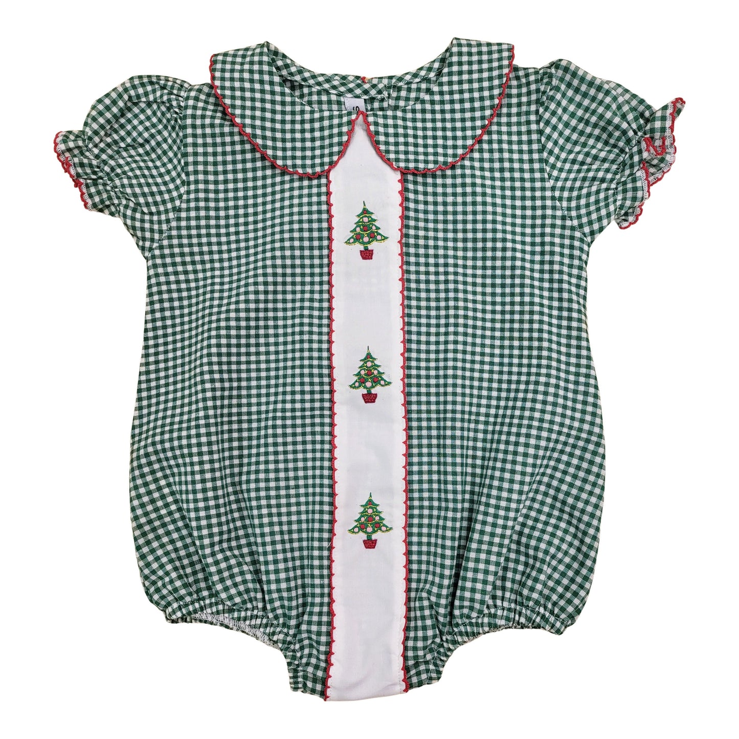 Christmas Tree Girl Gingham Bubble