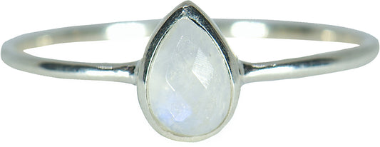 Silver Moonstone Teardrop Ring