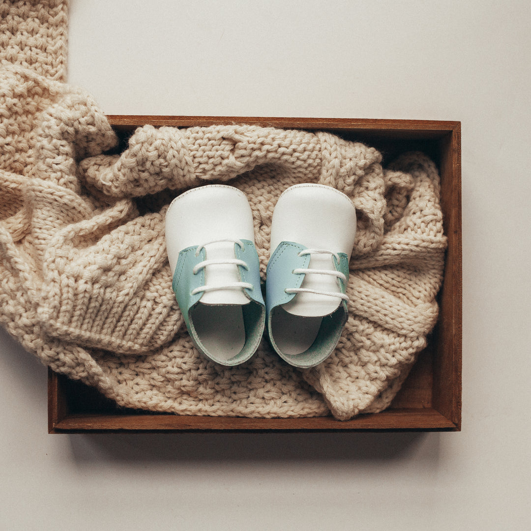 Light Blue & White Lace Oxford George Shoe