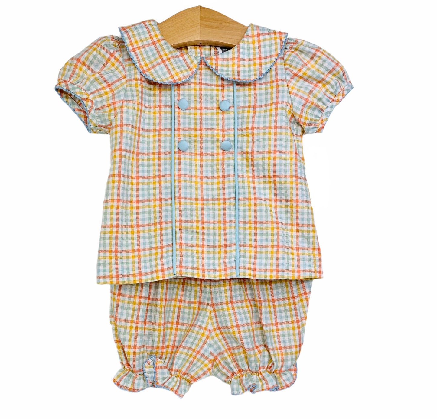 Fall Pastel Plaid Bloomer Set