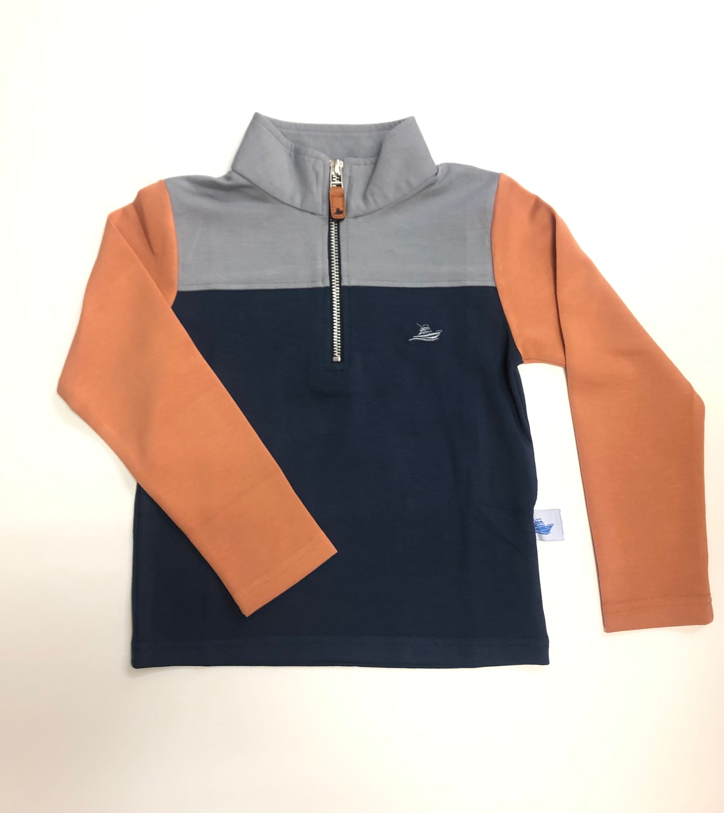 Blue/Coral Color Block Pullover
