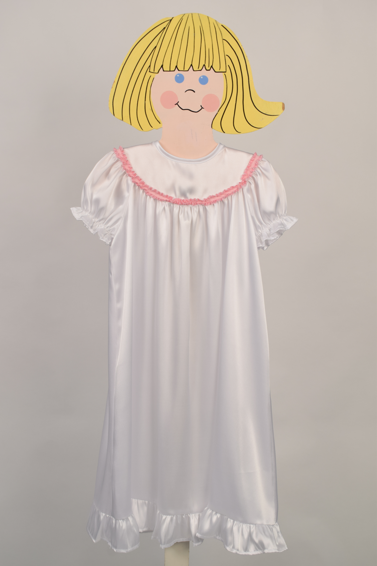 Pink Ribbon White Gown