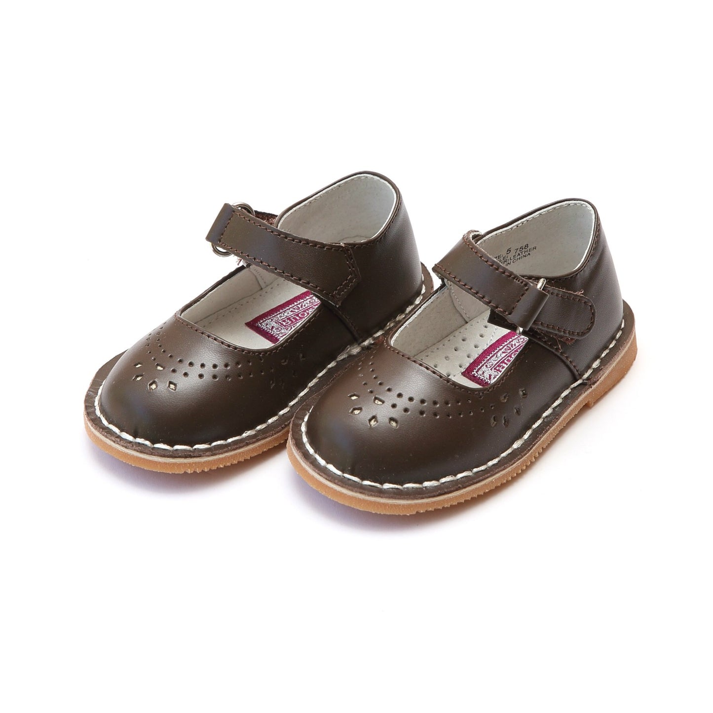 Brown Allegra Perforated Classic Mary Jane