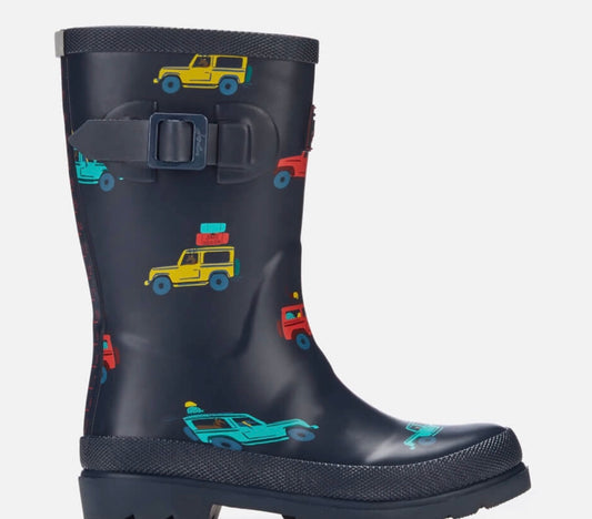 Navy Scout Boys Printed Welly