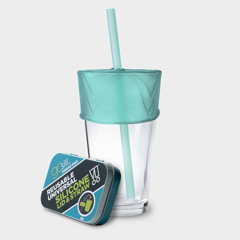 Silikids Silicone Straw Cup - 12oz - Blue