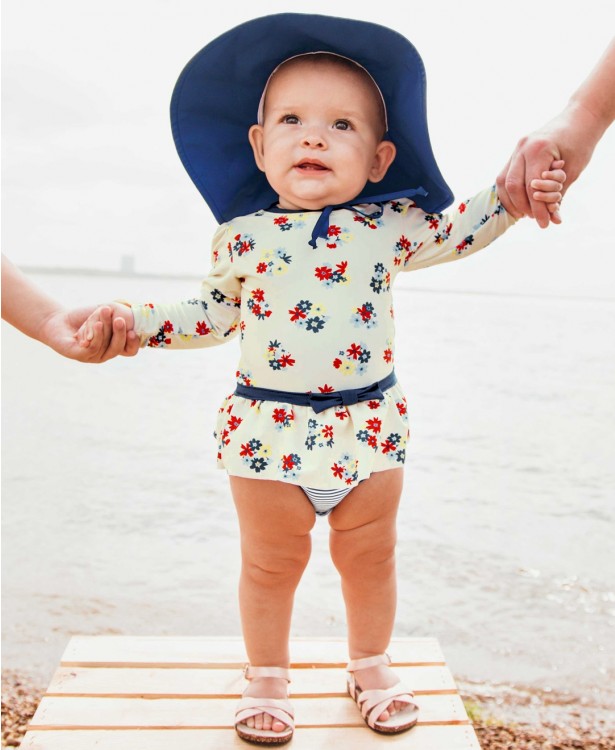 Petal Parade Skirted One Piece Rash Guard