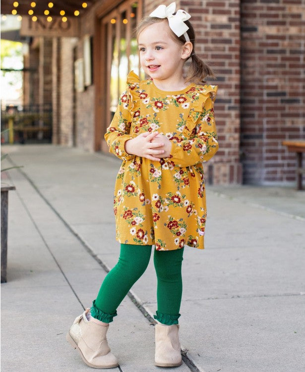 Pine Footless Ruffle Leggings