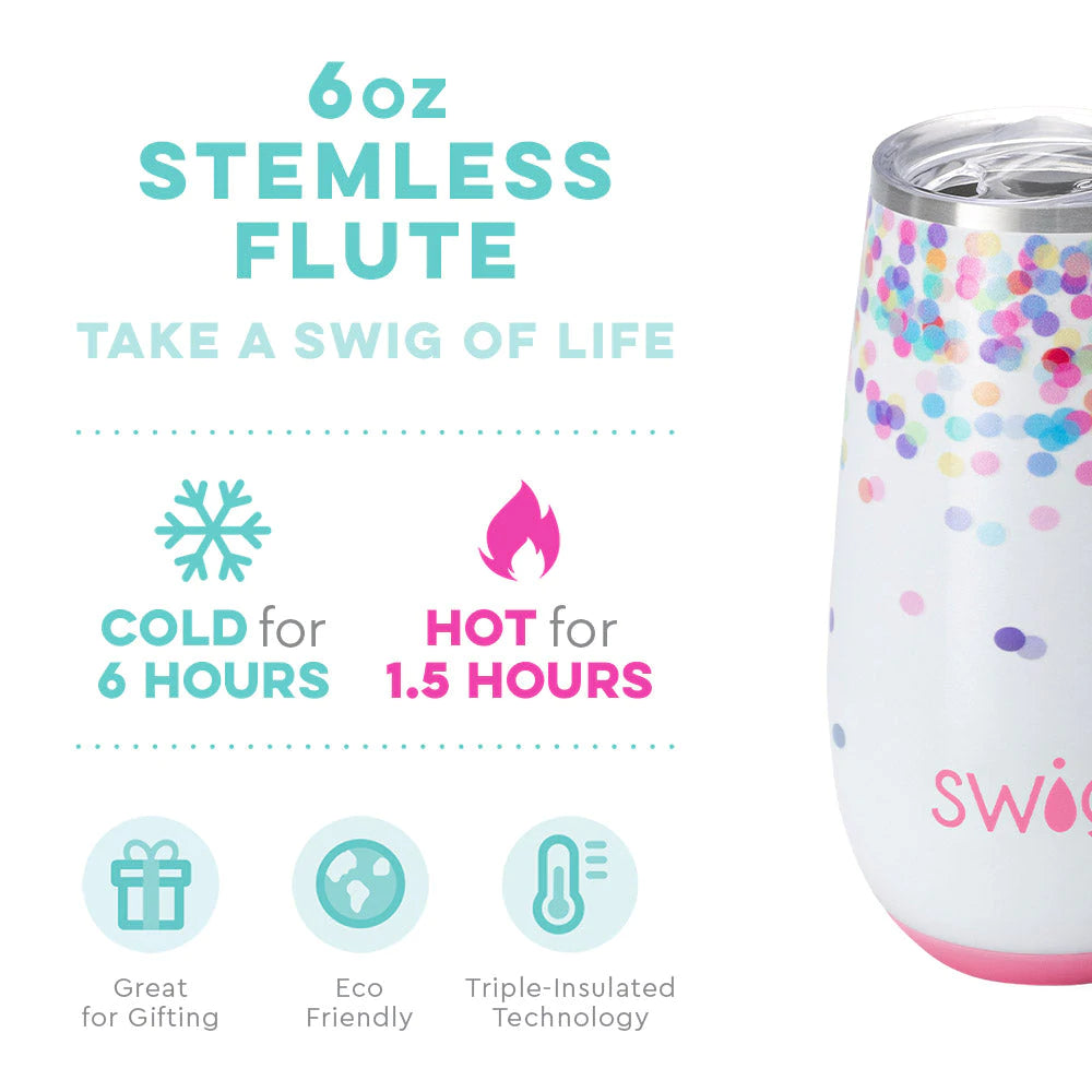 Confetti Stemless Flute (6oz)
