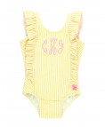Banana Seersucker Waterfall One Piece