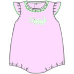Pink Alligator Smocked Collared Bubble