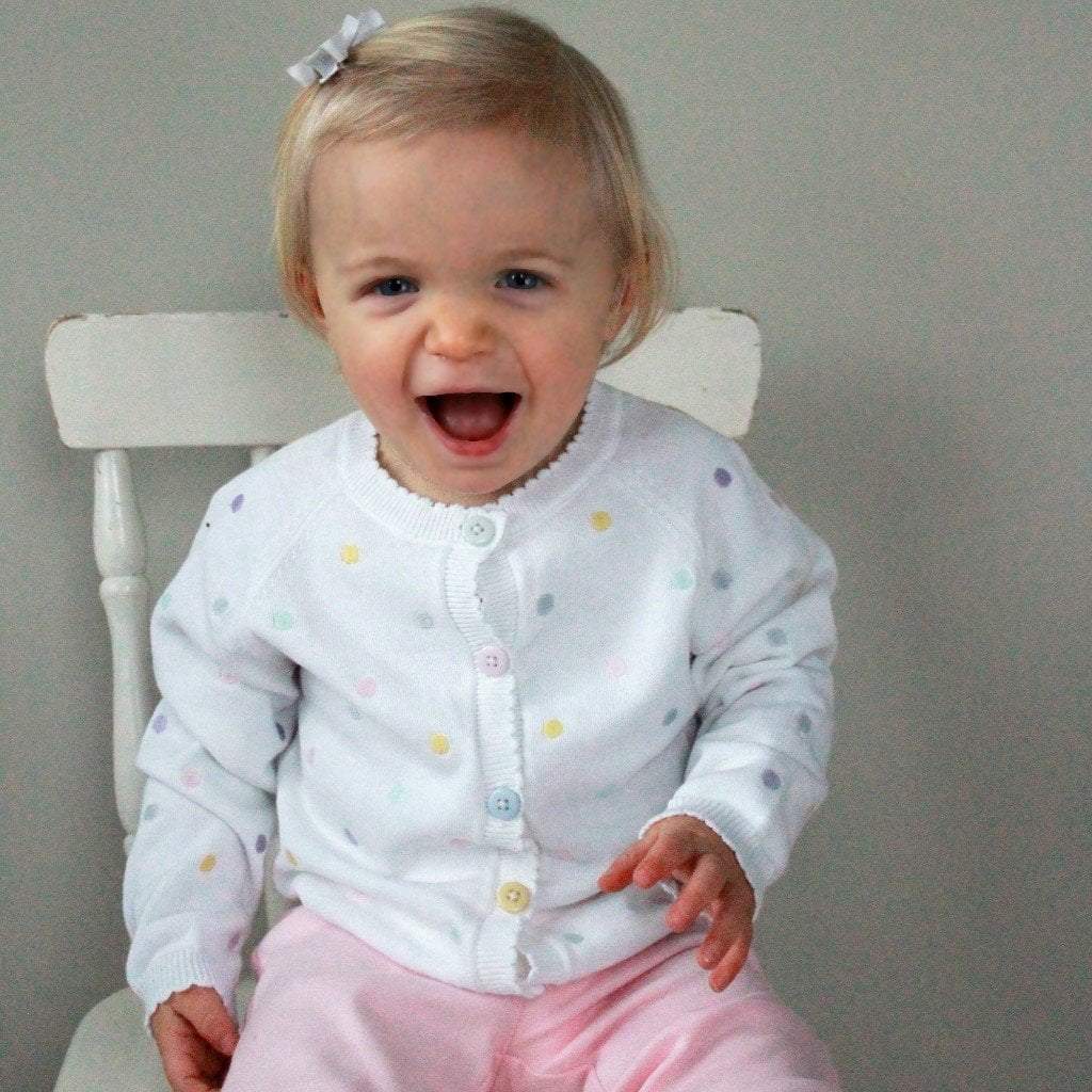 Pastel Polka Dot Cardigan Sweater