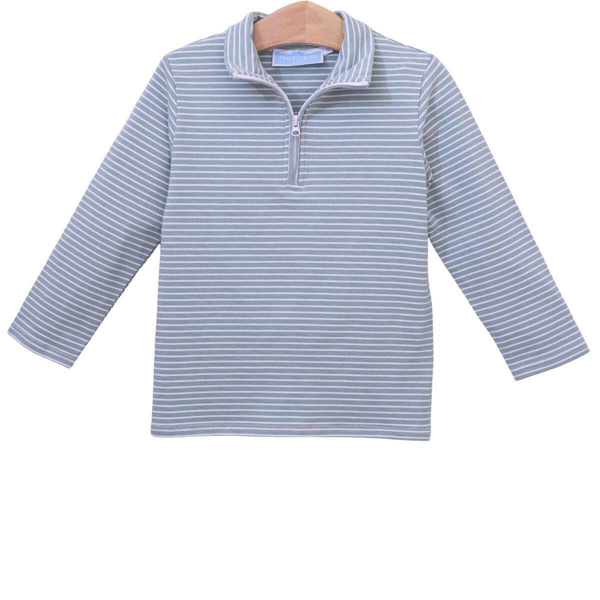 Sage Stripe Tucker Pullover