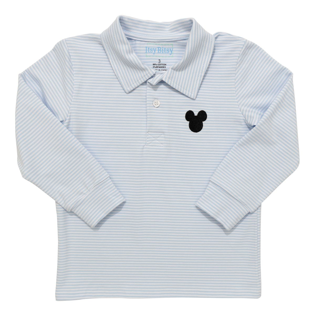 Blue Stripe Mouse Polo