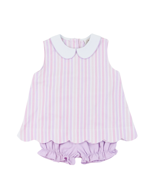Seaside Stripe Charlotte Scalloped Set