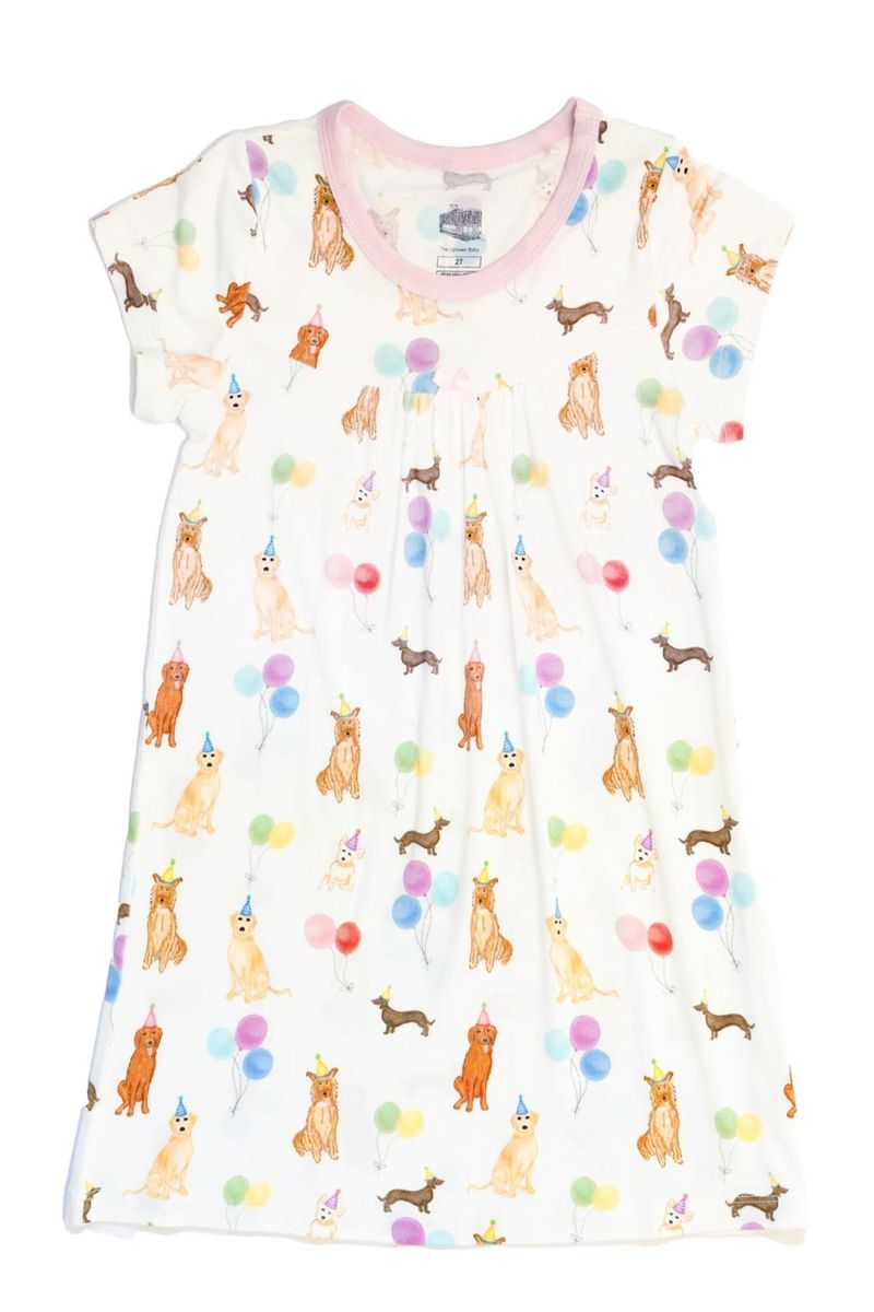Pink Birthday Party Dog Bamboo Gown