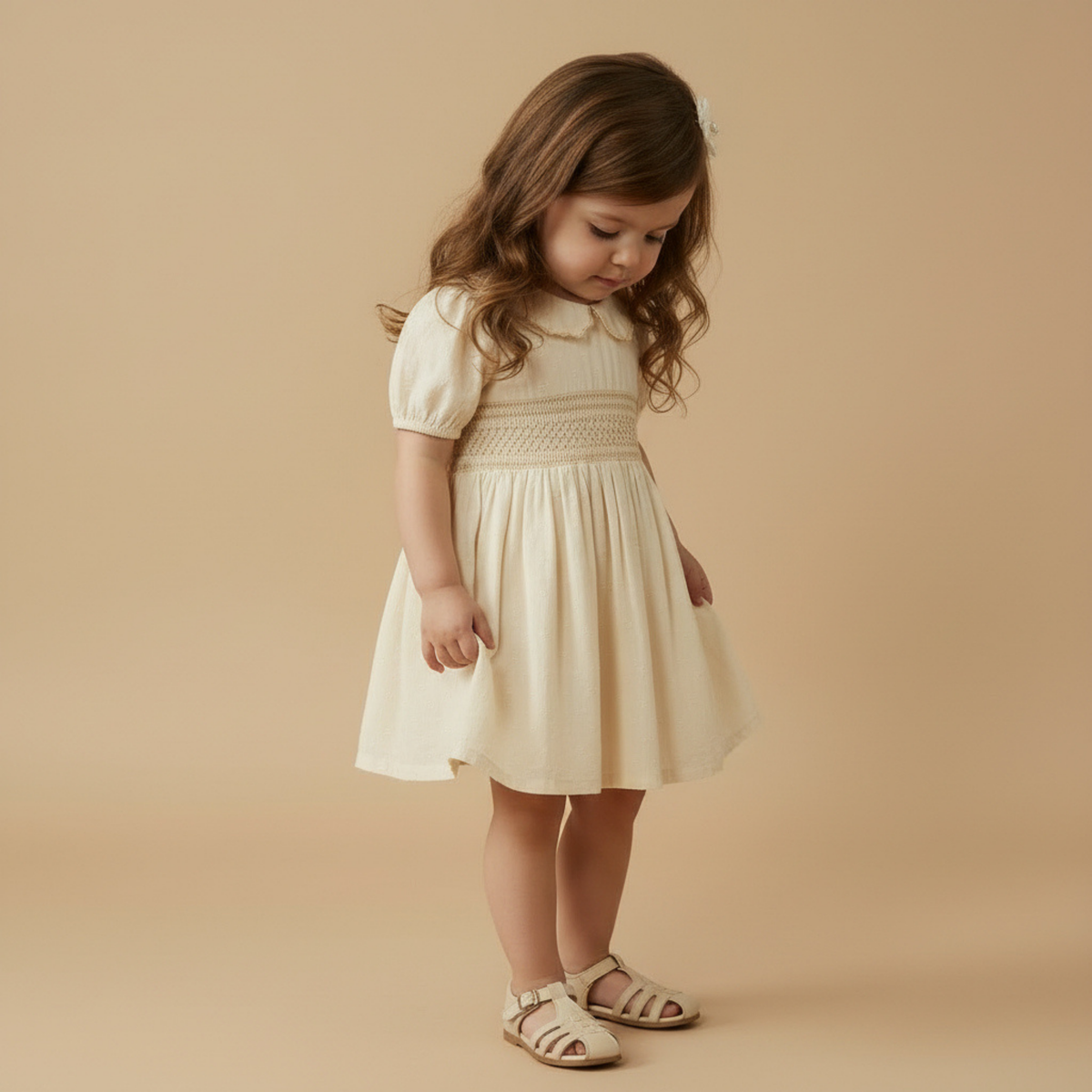 Butter Yellow Organic Smocked Dress