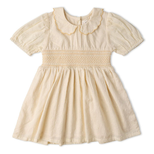 Butter Yellow Organic Smocked Dress