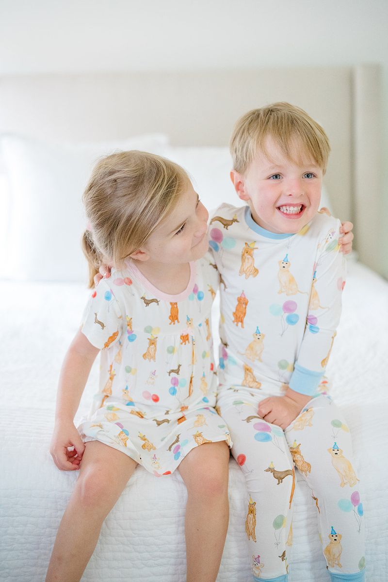 Boys Birthday Party Dogs 2 Piece Pajama