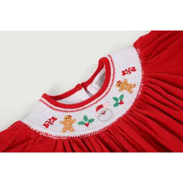 Red Velvet Christmas Smock Dress