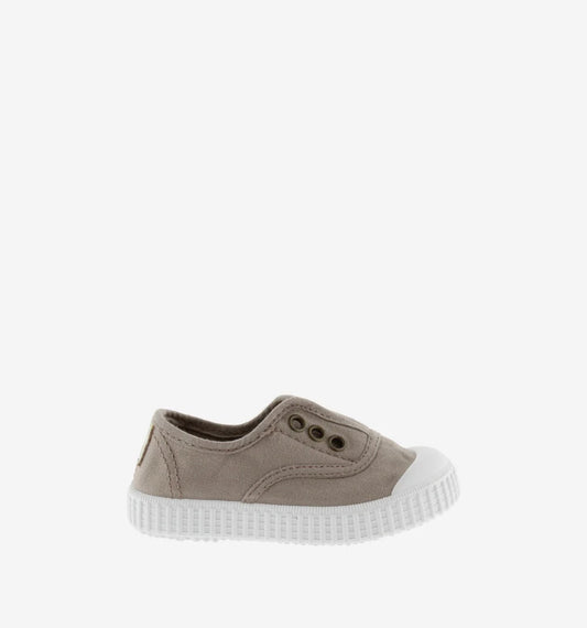 Beige Rubber Toed Canvas Sneaker