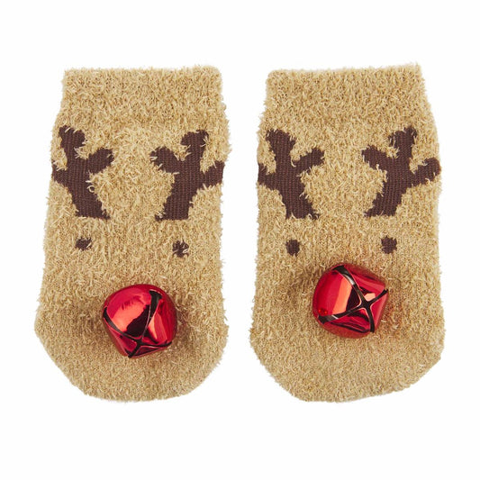 Reindeer Jingle Bell Socks