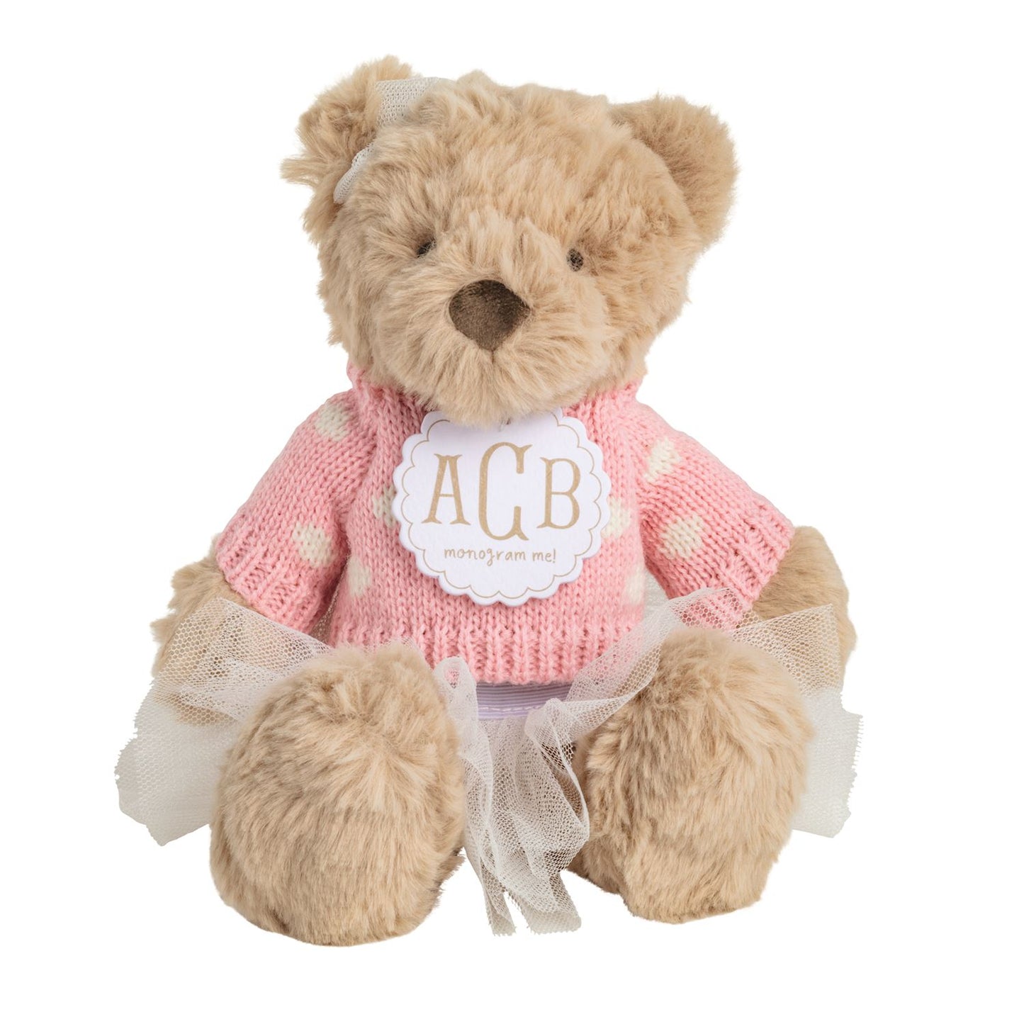 Polka Dot Monogram Bear Plush