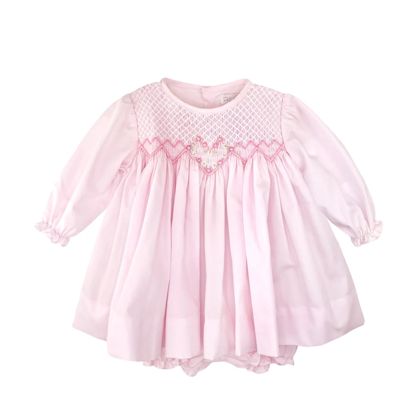 Pink Heart Smocked
