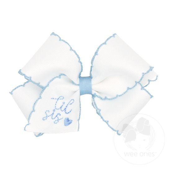 Small Blue Lil Sis Hair Bow