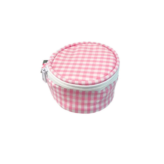 3" Pink Seersucker Mini Button