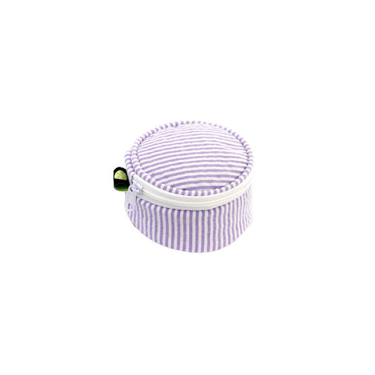 3" Lilac Seersucker Mini Button