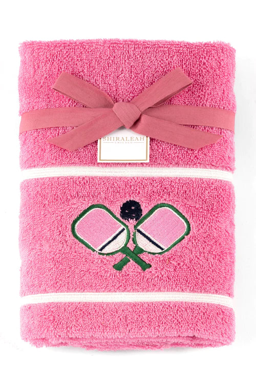 Pink Pickleballer Paddles Towel