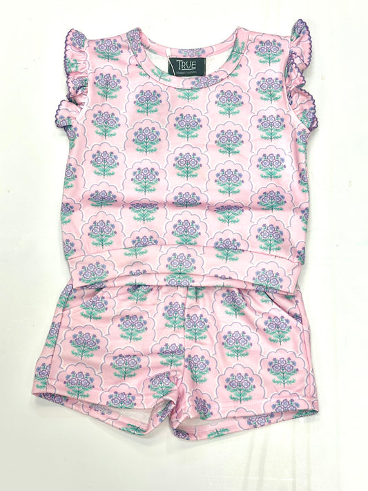 Purple Floral Terry Set