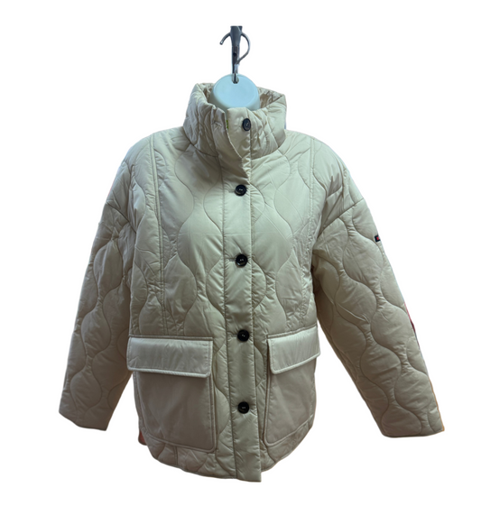 Cream Nylon Padded Jacket