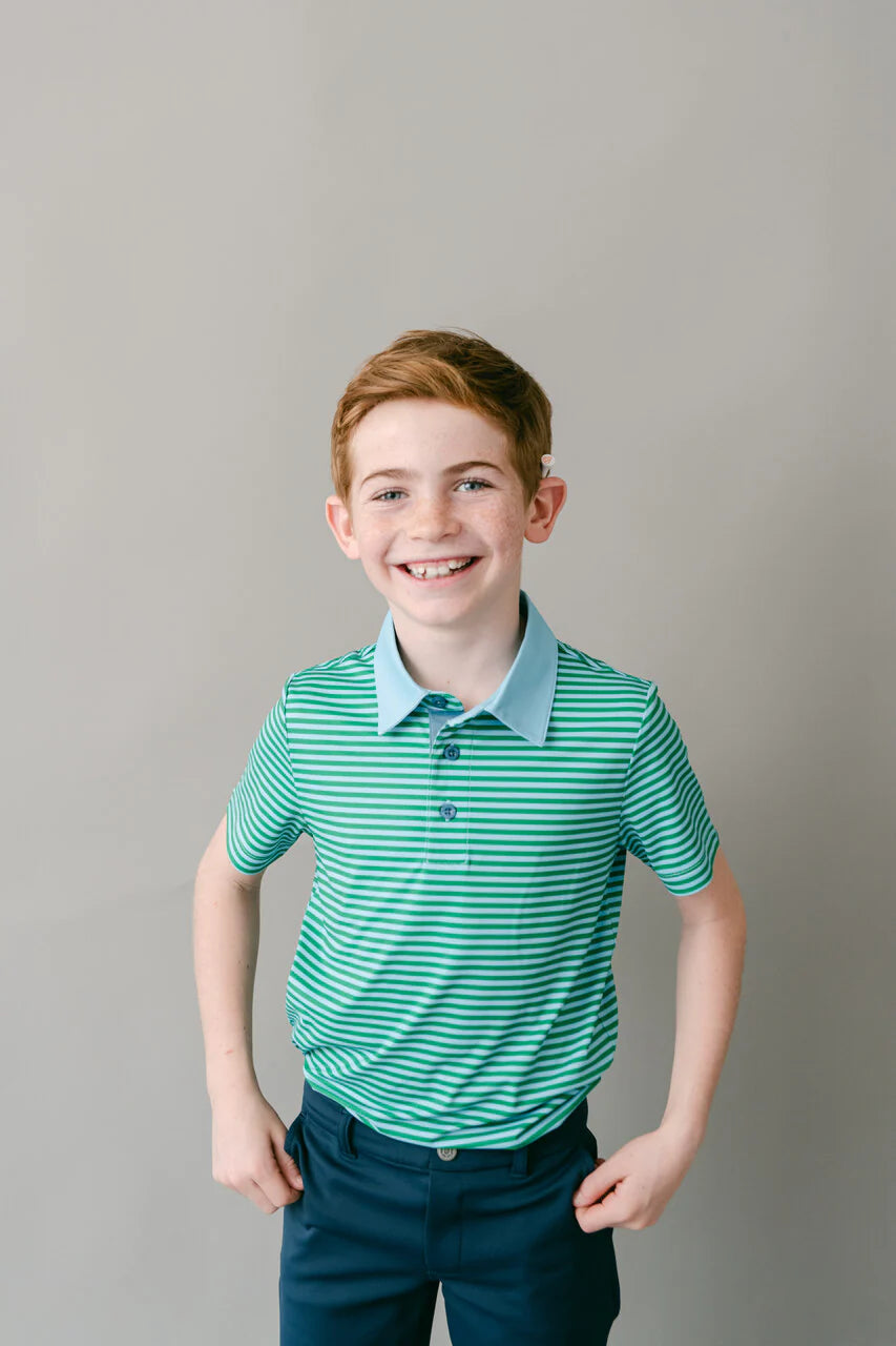Fairway Green Stripe Polo
