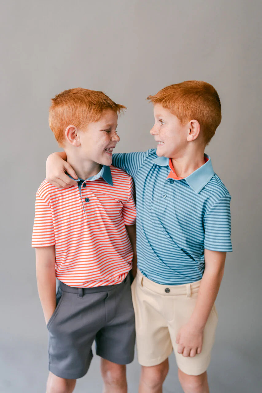 Orange Fairway Stripe Polo