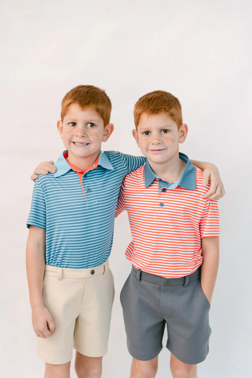 Orange Fairway Stripe Polo