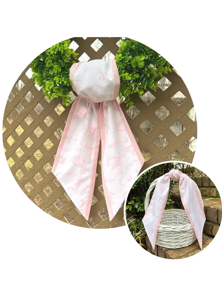 Pink Toile Linen Sash