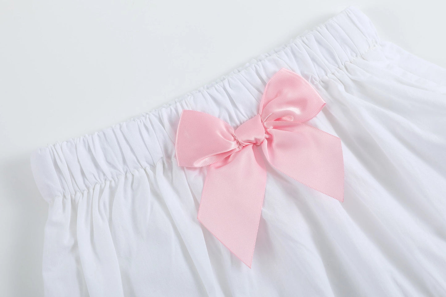 White & Pink Cross Smock Dress/Bloomer Set