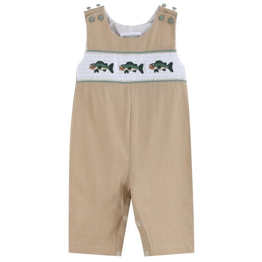 Big Mouth Bass Smocked Overalls