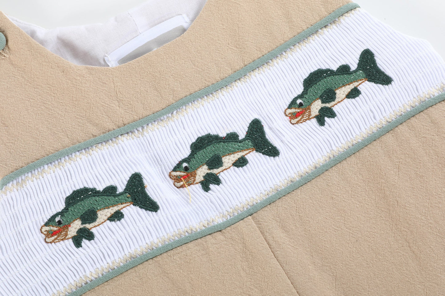 Big Mouth Bass Smocked Overalls