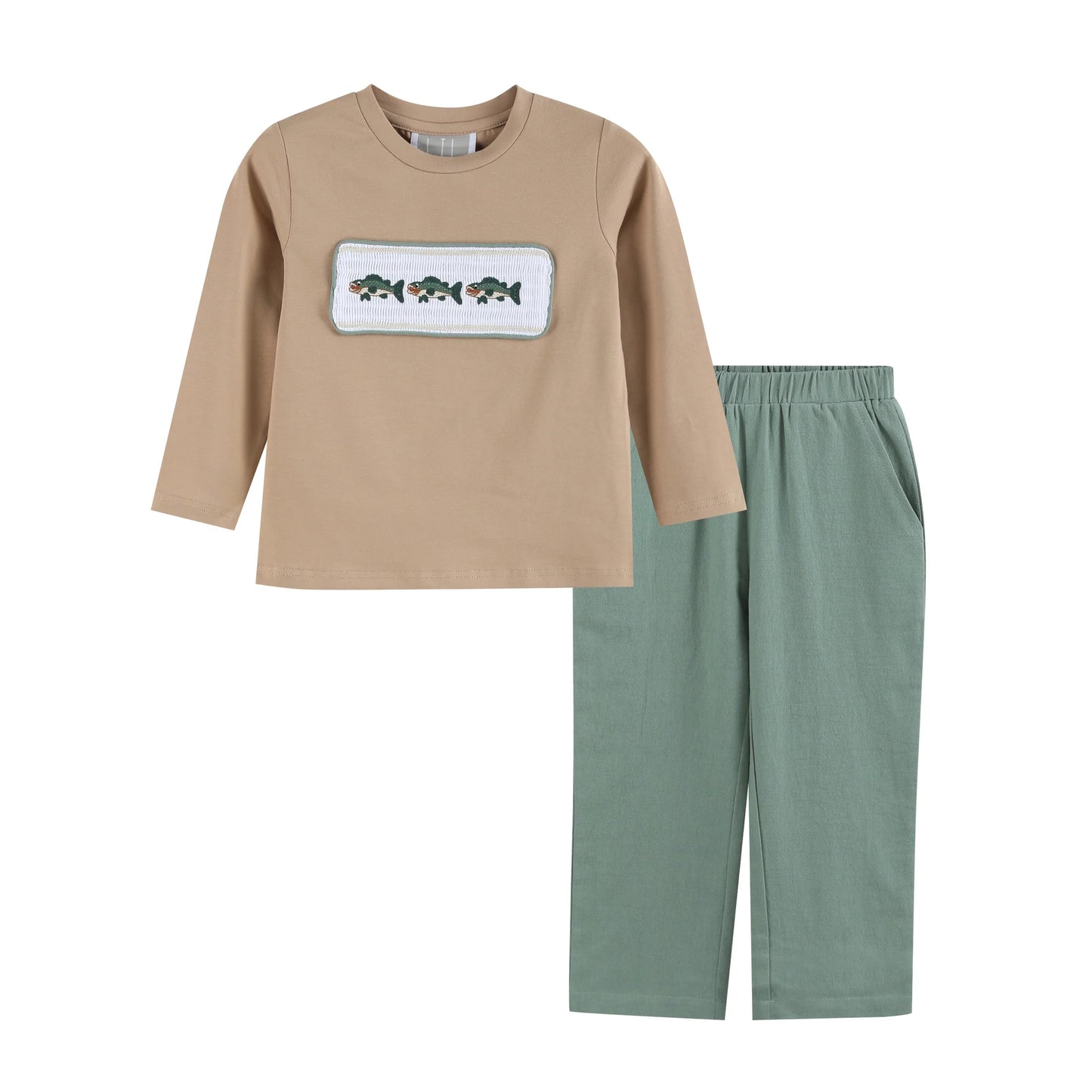 Big Mouth Bass Smocked Shirt & Pant Set