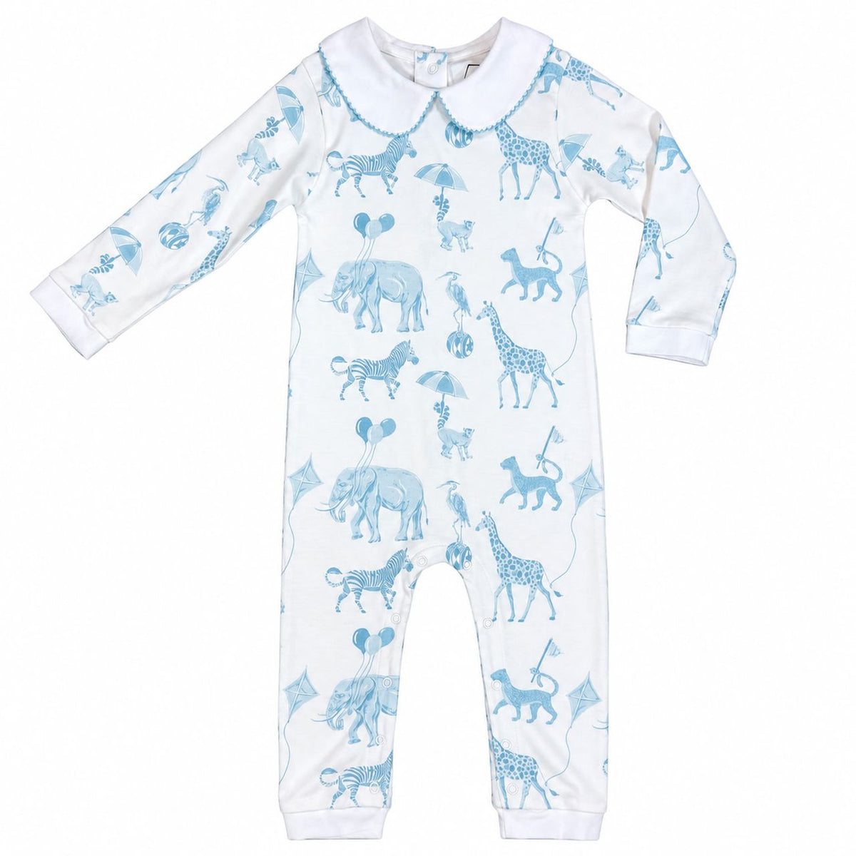 Blue LS Circus Safari Romper