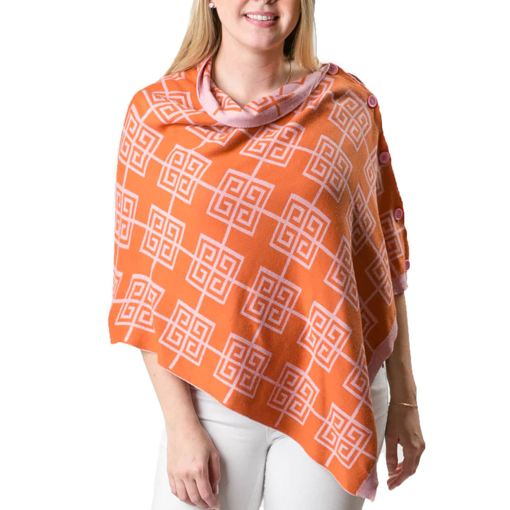 FREYA REVERSIBLE BUTTON PONCHO