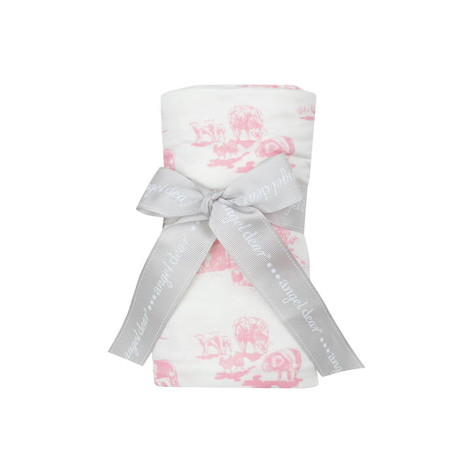 Pink Farm Toile Swaddle