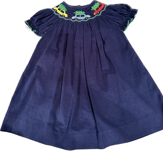 Christmas Truck Smocked Dress
