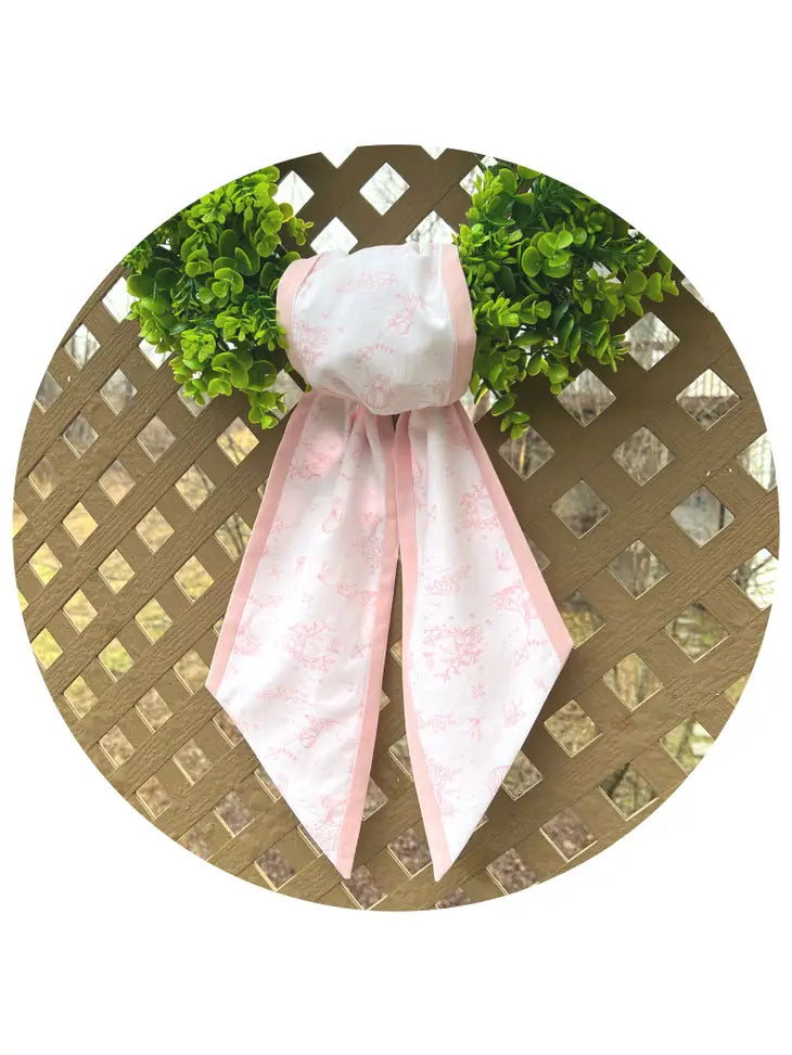 Pink Toile Linen Sash