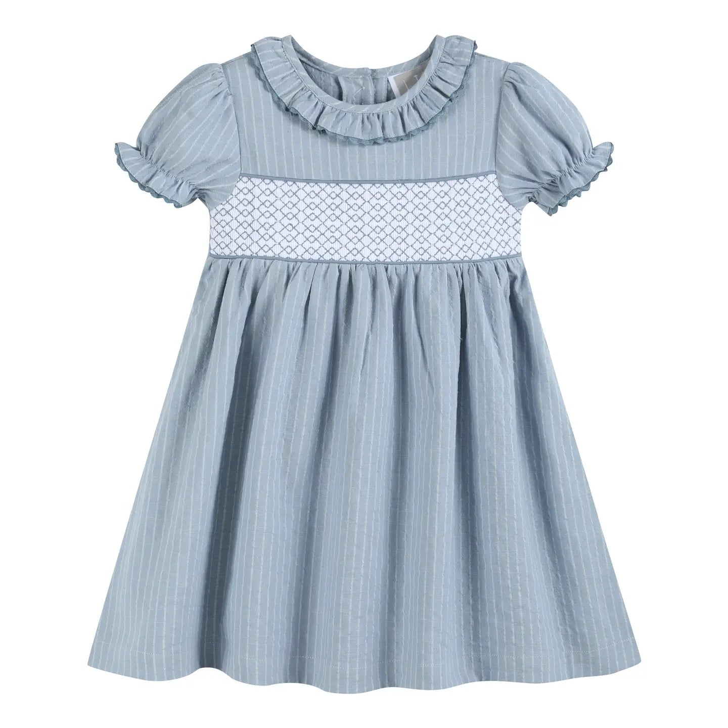 Light Blue PinStripe Smock Dress