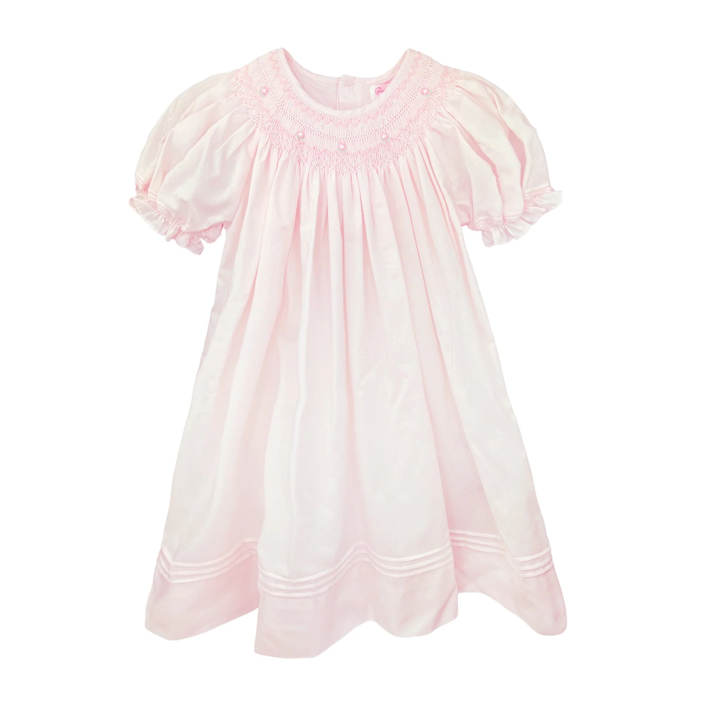 Pink Smock Heart & Pearls Daygown