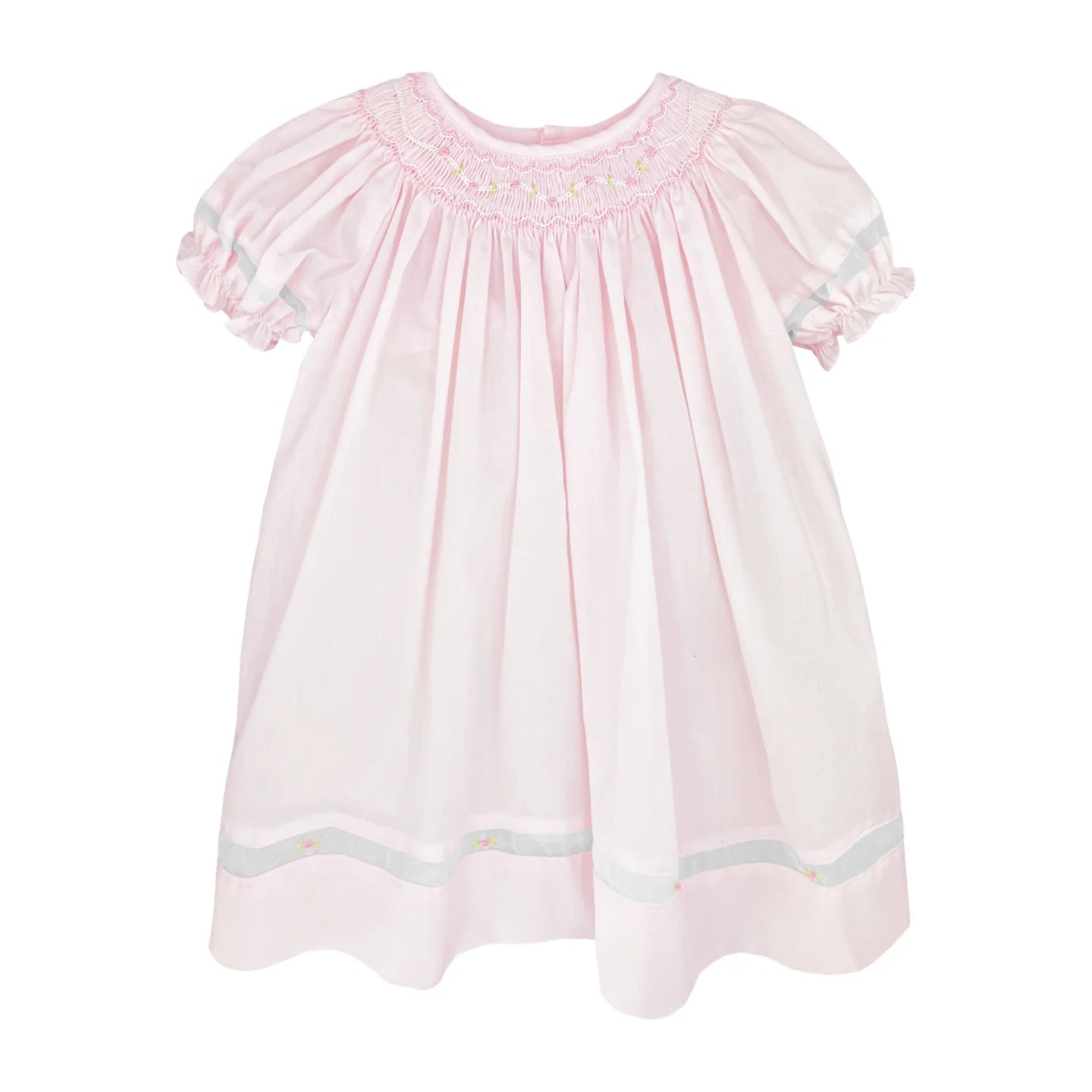 Pink Smock Voile Daygown & Hat